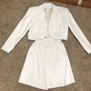 Genuine leather jacket and shorts